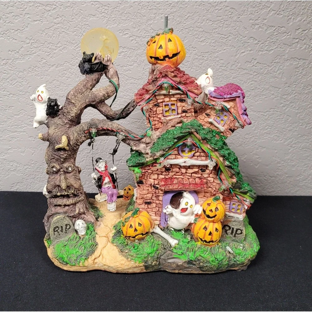 Target LED Village With Flying Witch - Halloween Decoration 2009 See Description